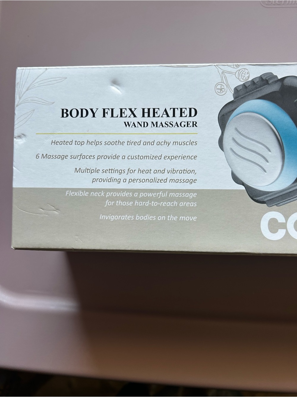 Body Flex Heated Wand Massager - Light Blue